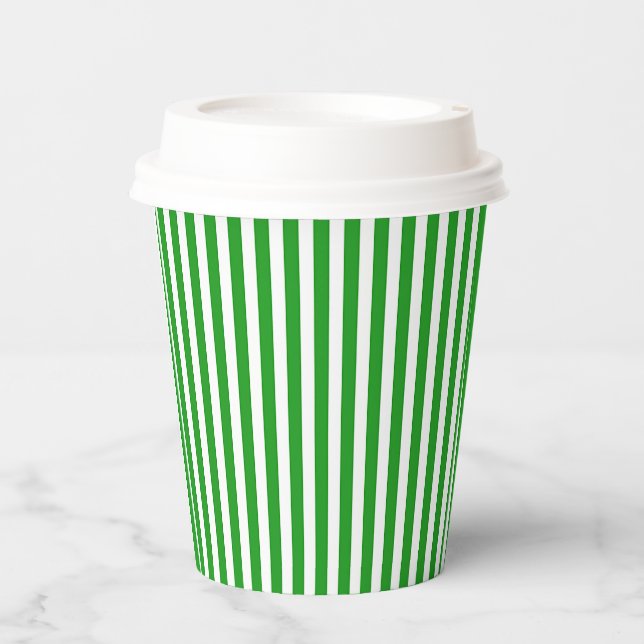 Green Stripe   Paper Cups (Front)