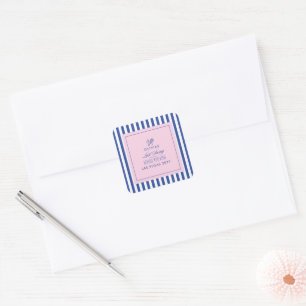 Green Stripe Tennis Modern Chic Hen Party Favor Square Sticker