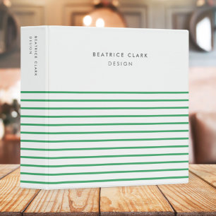 Green Stripe Trendy Modern Minimal Simple Binder