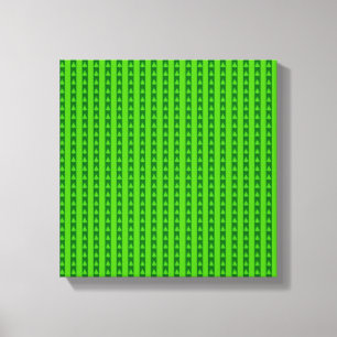 Green Striped Christmas Tree Pattern Canvas Print