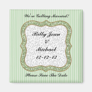 GREEN STRIPED ENREGISTRER LA DATE MAGNET MARIAGE