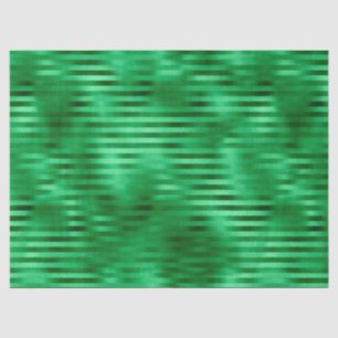 Green Striped Foil Tissue Paper