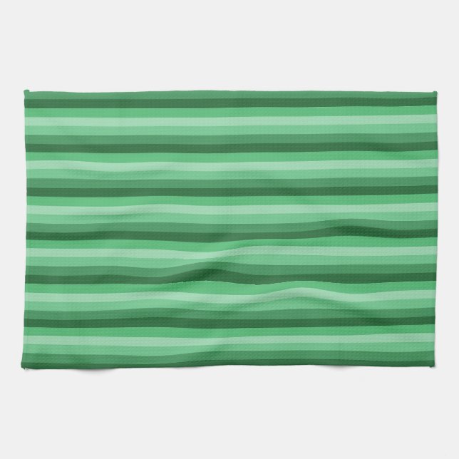 Green Striped Kitchen Towel (Horizontal)