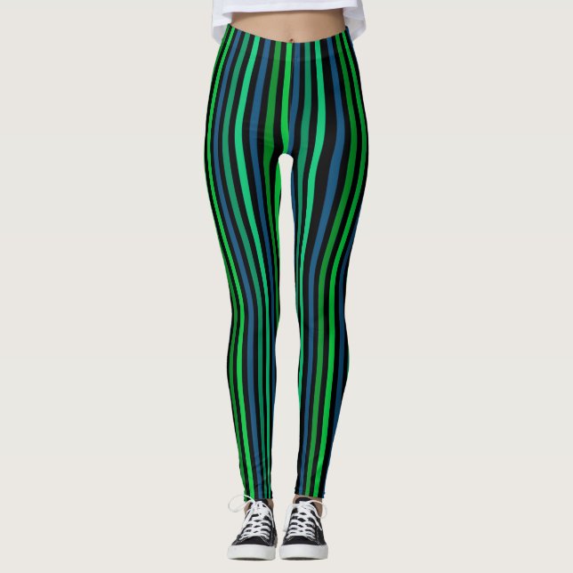 Green striped leggings (Front)