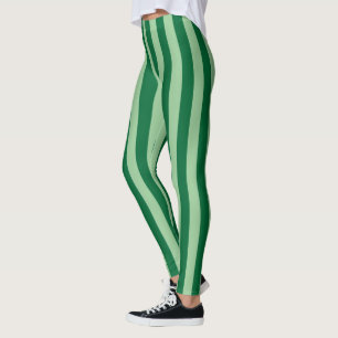 Green Striped Leggings