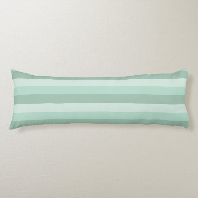 Green Striped Ombre Body Pillow (Front)