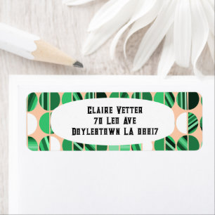 Green Striped Oval Halves 