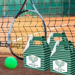 Green Striped Tennis Custom Country Club Favor Box