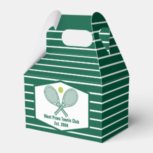 Green Striped Tennis Custom Country Club Favor Box