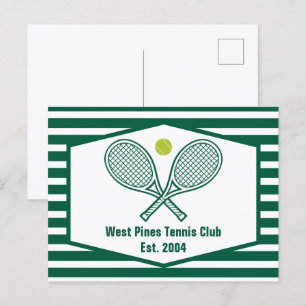 Green Striped Tennis Custom Country Club Postcard