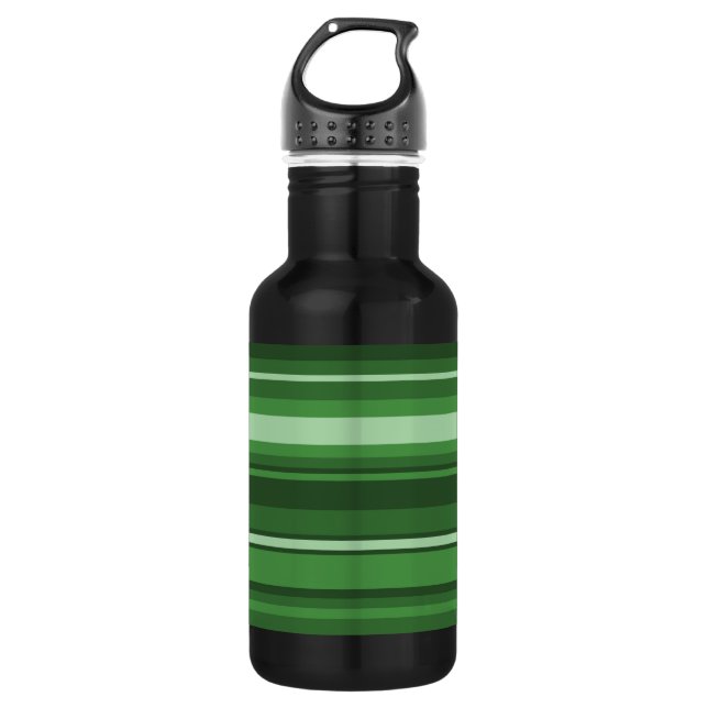 Green stripes 532 ml water bottle (Front)