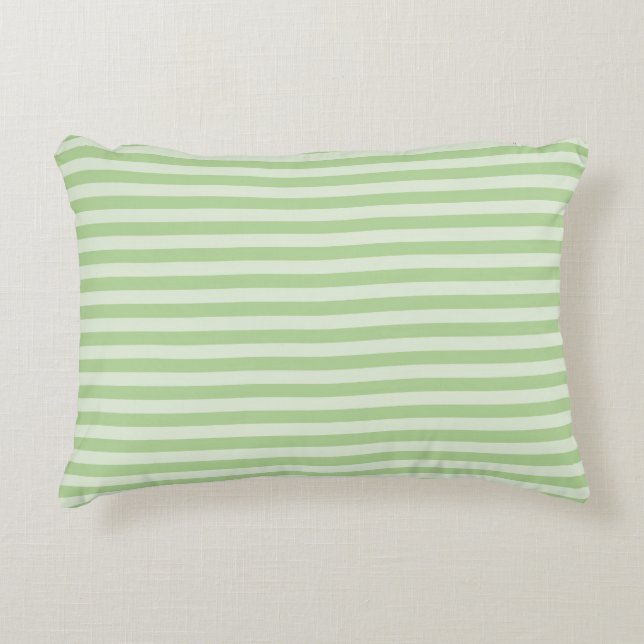 Green Stripes Accent Pillow (Front)