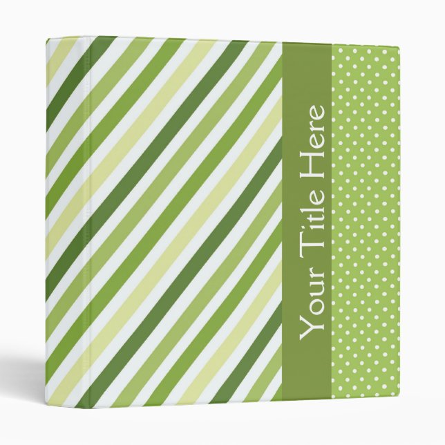 Green Stripes and Polka Dots Binder (Front/Spine)