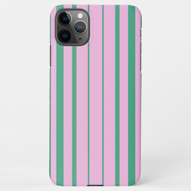 Green Stripes and Soft Pink iPhone 11 Pro Max Case (Back)
