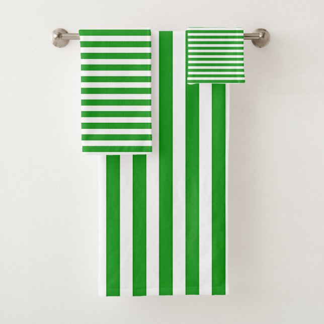 Green  Stripes  Bath Towel Set (Insitu)