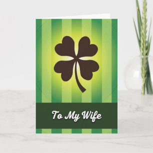 Green Stripes Clover Wife Card