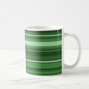 Green stripes coffee mug