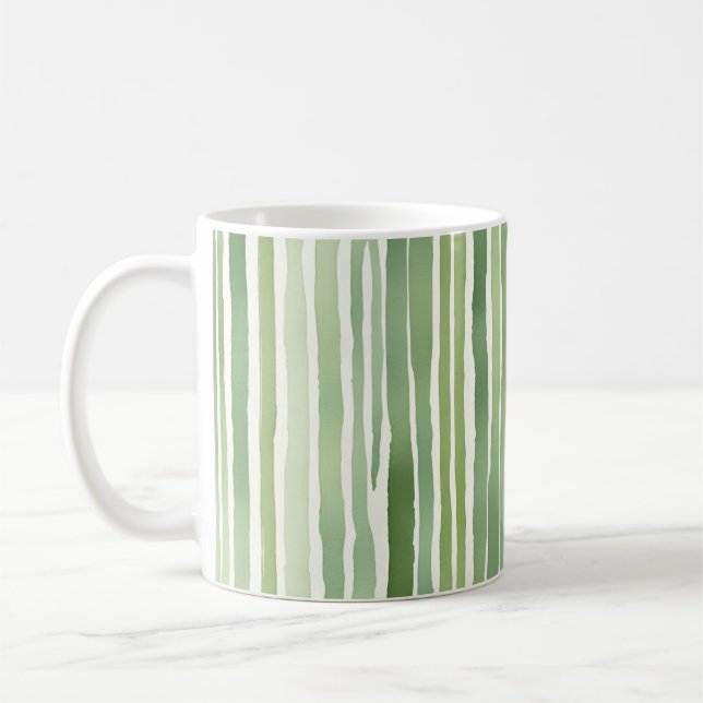 Green Stripes  Coffee Mug (Left)