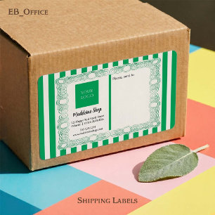 Green Stripes & Curly Frame & Logo