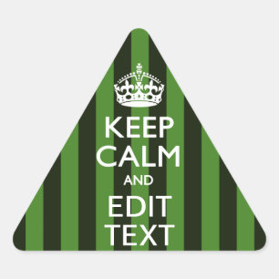 Green Stripes Decor Keep Calm Your Text Triangle Sticker