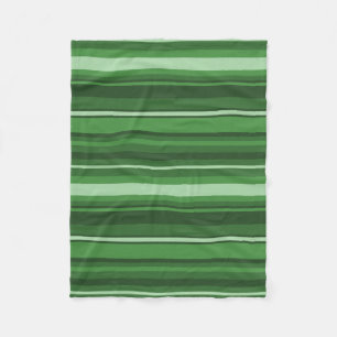 Green stripes fleece blanket