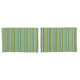 Green Stripes Glitter Pillowcase