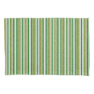 Green Stripes Glitter Pillowcase