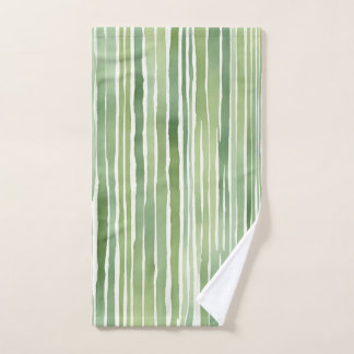 Green Stripes Hand Towel