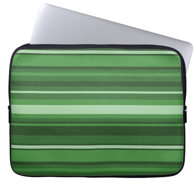 Green stripes laptop sleeve (Front)