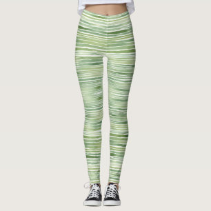 Green Stripes Leggings