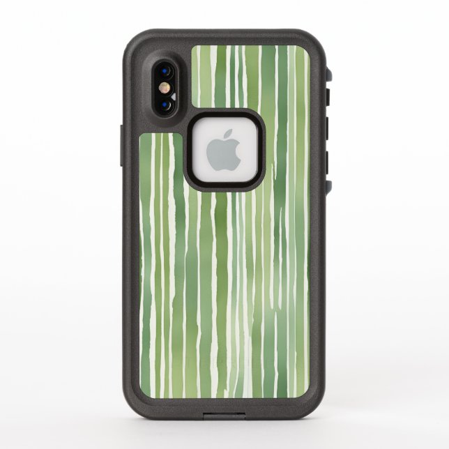 Green Stripes  LifeProof iPhone Case (Back)