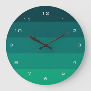 Green stripes palette large clock