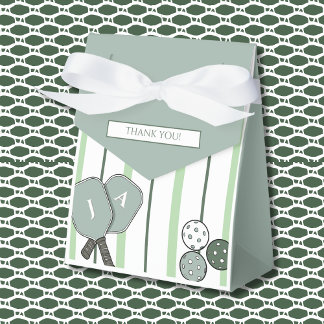 Green Stripes Perfect Match Couples Bridal Shower Favor Box