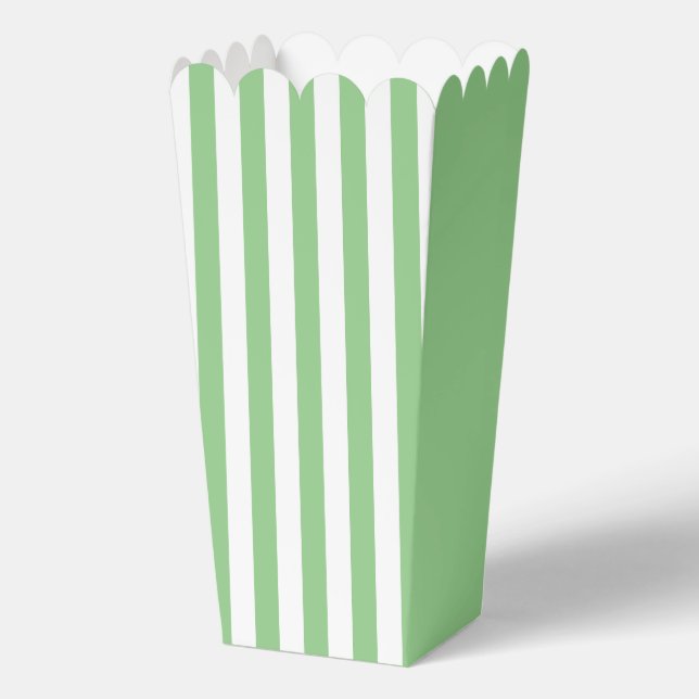 Green Stripes Popcorn Favour Box (Front)