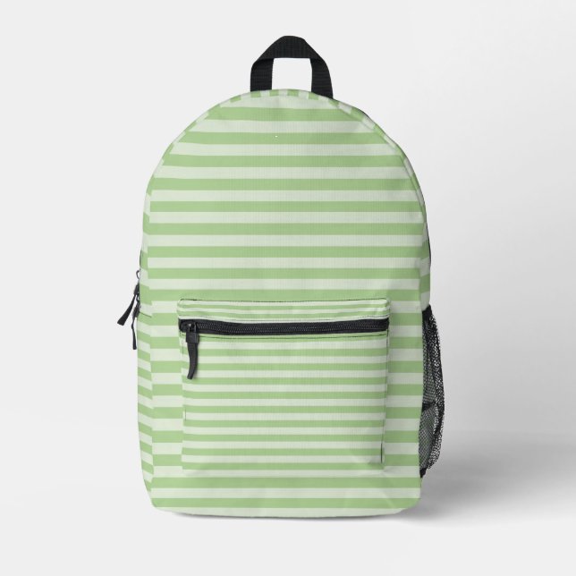 Green Stripes Printed Backpack (Front)