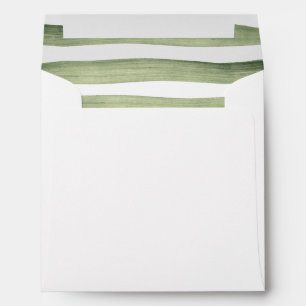 Green Stripes   Romantic Flowers Wedding Envelopes