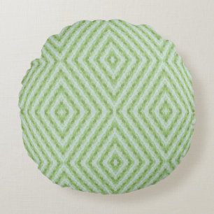 Green Stripes Squash Pattern Large Round Pillow