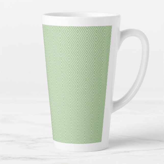 Green Stripes Squash Pattern Latte Mug (Right)