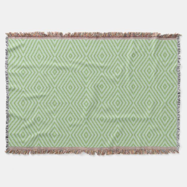 Green Stripes Squash Pattern Throw Blanket (Front)