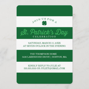 Green Stripes St. Patrick's Day Invitation