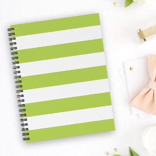Green Stripes, Stripes, Striped Pattern, Lines Notebook