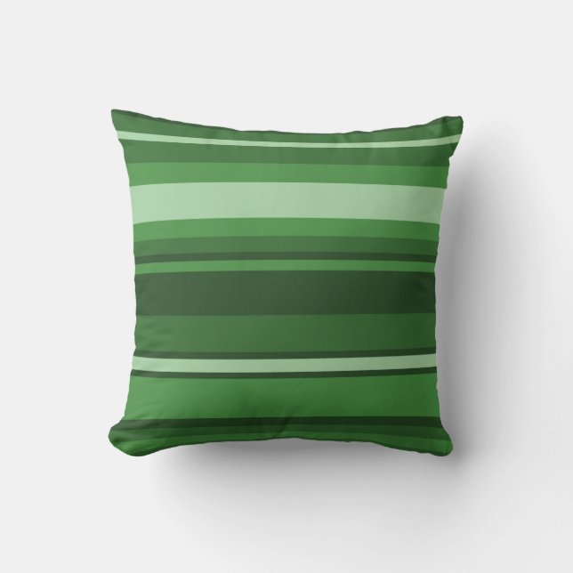 Green stripes throw pillow (Front)