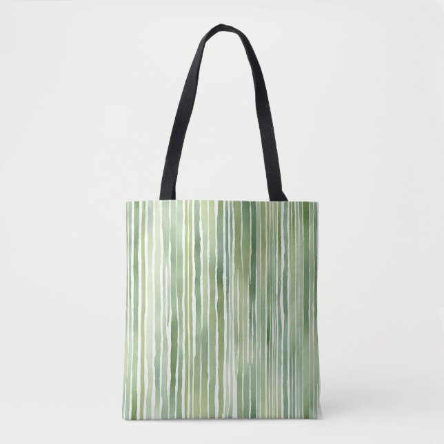 Green Stripes  Tote Bag (Front)