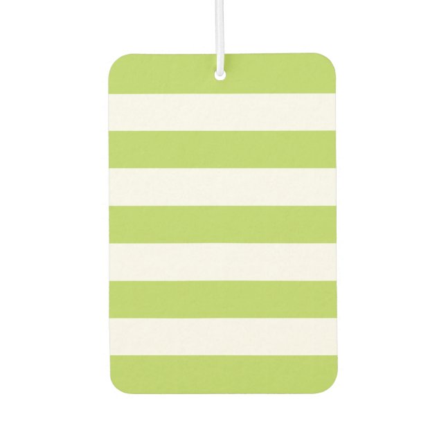 Green Stripes, White Stripes, Striped Pattern Air Freshener (Front)