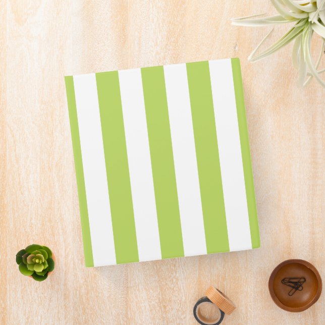 Green Stripes, White Stripes, Striped Pattern Binder (In Situ)