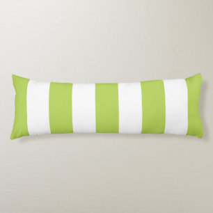 Green Stripes, White Stripes, Striped Pattern Body Pillow