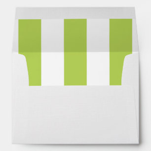 Green Stripes, White Stripes, Striped Pattern Envelope