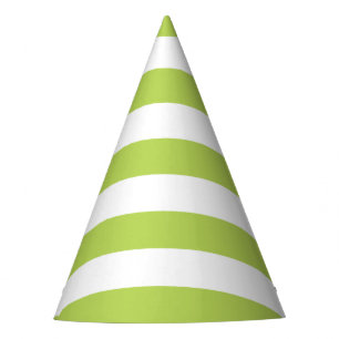 Green Stripes, White Stripes, Striped Pattern Party Hat