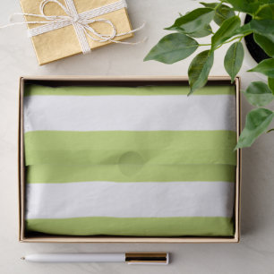 Green Stripes, White Stripes, Striped Pattern Tissue Paper