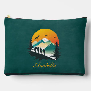 Green Stripes Woods & Mountain Hikers Custom Accessory Pouch